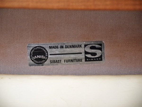シバストファニチャー SIBAST FURNITURE ラウンジチェア 1Pソファ チーク材 PVCレザー デンマーク ビンテージ 北欧家具 ◇