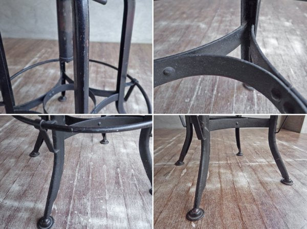 トレド THE TOLEDO METAL FURNITURE CO. UHL STEEL ビンテージ トレドチェア スウィベル スツール 40~50’s インダストリアル ♪