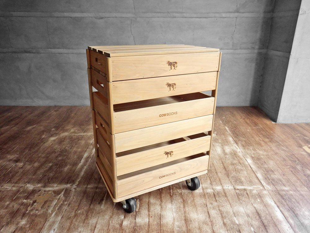 COW BOOKS ウッドボックス セット キャスター付き カウブックス cow books ウッドボックススタッキングセット 木製ボックス