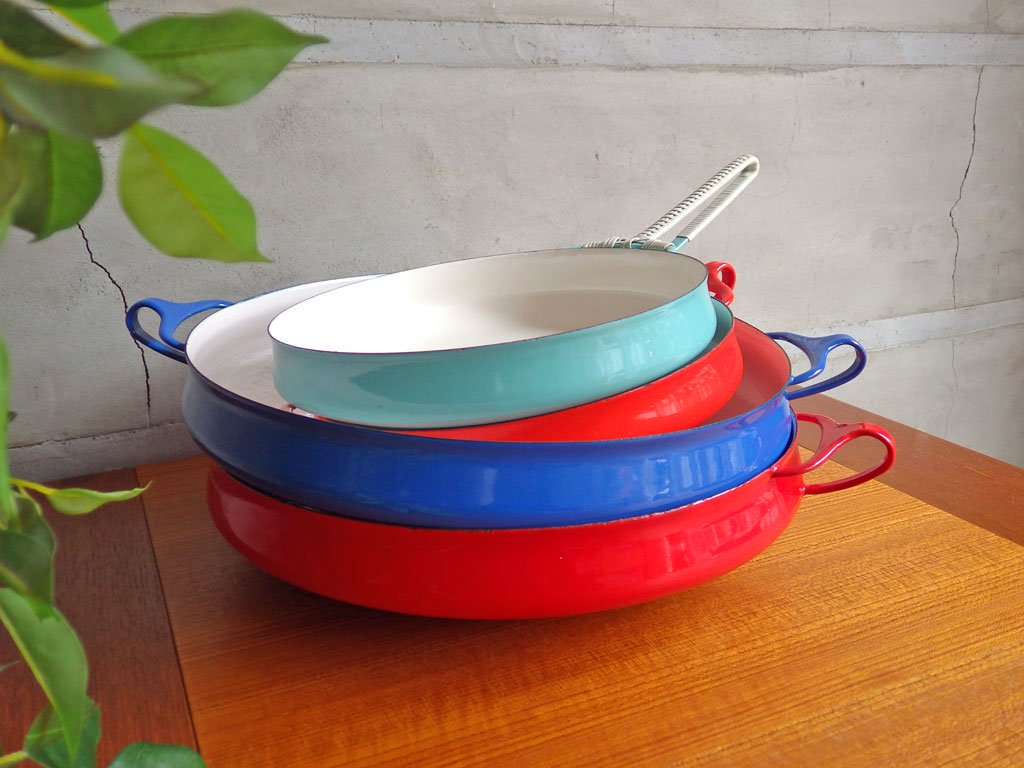 ダンスク DANSK コベンスタイル Koben style パエリアパン 鍋 ホーロー ブルー Φ34cm イェンス・クイストゴー ビンテージ フランス製 ♪