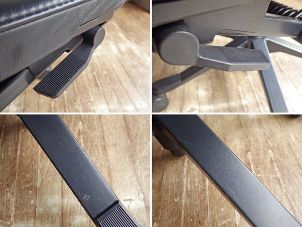 ジロフレックス giroflex ワークチェア 33-3277 デスクチェア タスクチェア アームレス ミドルバック レザーシート ブラック グッドデザイン賞 B ♪