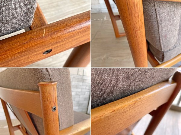 フランス&サン france & søn FD130 ラウンジチェア ピーター・ビッツ&オルラ・ムルガード・ニールセン チーク材 デンマークビンテージ 北欧家具 ●