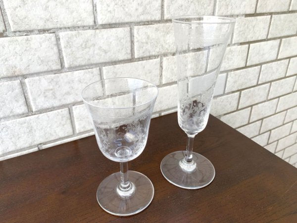 バカラ Baccarat ラファイエット La Fayette シャンパンフルート グラス エッチング 高さ17.5cm クリスタルガラス フランス ■