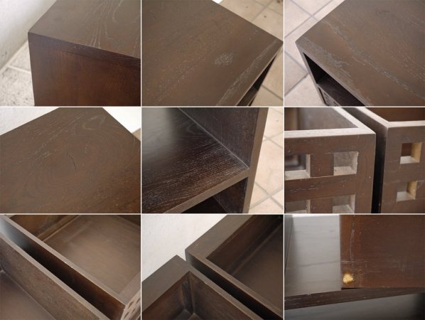 エーフラット a.flat キューブ Cube テレビボード AVボード アッシュ無垢材 引き出し3杯 W116cm アジアンモダンデザイン ◇