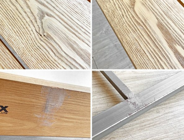 イデー IDEE プランクステーブル PLANX TABLE 16 ダイニングテーブル ワークテーブル タモ無垢材 スチール脚 W160cm インダストリアル 廃番 定価¥81,900- ●