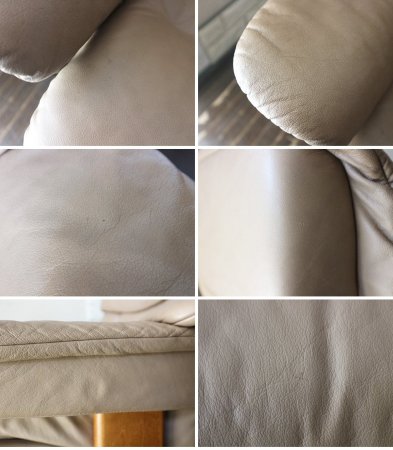 エコーネス EKORNES レノ RENO ストレスレスチェア stressless リクライニングチェア & オットマン 2点セット レザー ベージュ ノルウェー 北欧家具 参考価格32万円 ◎