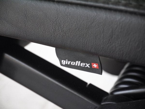 ジロフレックス giroflex ワークチェア 33-3277 デスクチェア タスクチェア アームレス ミドルバック レザーシート ブラック グッドデザイン賞 D ◇