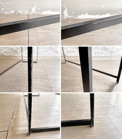 インダストリアルデザイン Industrial Design ワークデスク コンソールテーブル 作業台 パイン材天板 × ビンテージスチール脚 W190cm 店舗什器 リメイク家具 ●