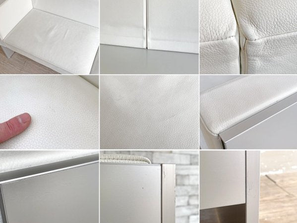 カッシーナイクスシー Cassina ixc. エアフレーム AIR FRAME 3007 MID 3人掛け 2シート デヴィッド・チッパーフィールド ホワイト FX革 定価¥748,000- ●