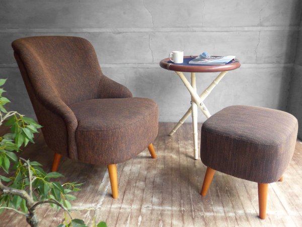 ウニコ unico ソフィー SOPHIE 1シーター ソファ オットマン セット ブラウン ファブリック フレンチスタイル 廃番 ♪