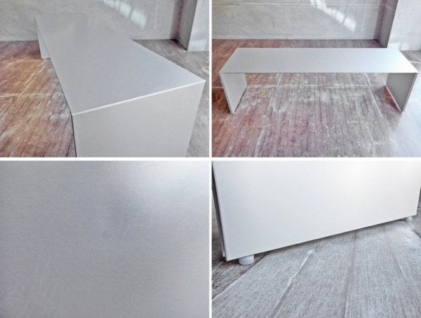 カッシーナイクスシー Cassina ixc. エアーフレーム AIR FRAME 3002 ロングローテーブル W140.5cm 乳白ガラス天板 イタリアモダン 定価¥165,000- ♪