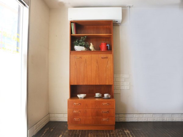 エベネゼル グーム Ebenezer Gomme ジープラン G-PLAN フレスコ Fresco カクテルキャビネット ライティングビューロー チーク材 UKビンテージ 英国家具 ◎