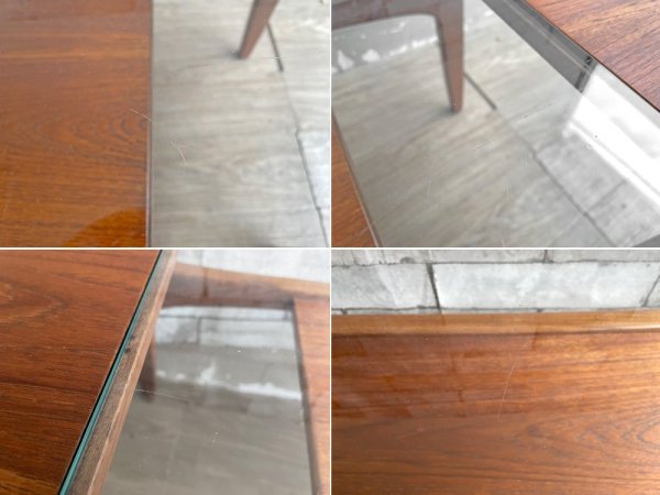 エベネゼル グーム Ebenezer Gomme ジープラン G-PLAN チーク材 ローテーブル コーヒーテーブル ガラス天板付 英国 ビンテージ ●