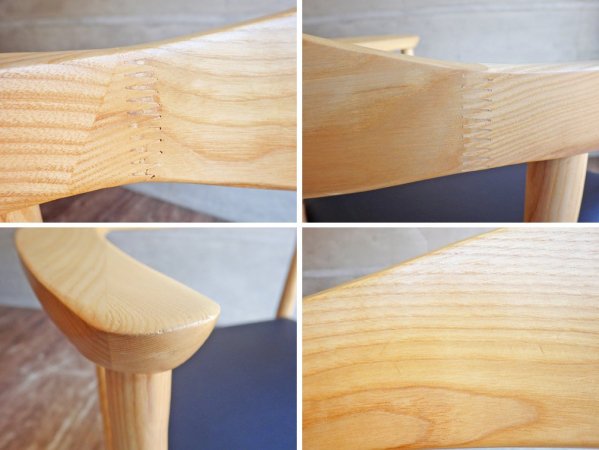 ハンス・J・ウェグナー Hans J Wegner ザ・チェア The Chair リプロダクト PVCレザー ブラック アッシュ材 名作 B ♪