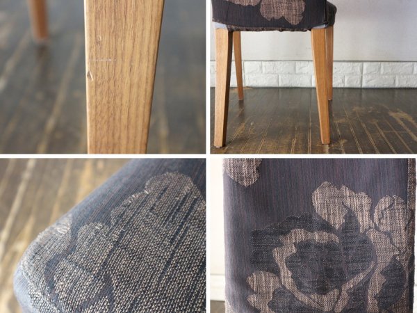 モーダエンカーサ moda en casa キャロラインチェア caroline chair ダイニングチェア ハイバック カバーリング ダスク ウォールナット材 現状品 定価¥35,200- A ◎