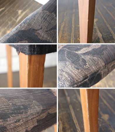 モーダエンカーサ moda en casa キャロラインチェア caroline chair ダイニングチェア ハイバック カバーリング ダスク ウォールナット材 現状品 定価¥35,200- B ◎