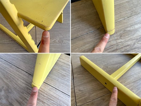 ストッケ STOKKE トリップトラップ TRIPP TRAPP ベビーチェア キッズチェア パステルイエロー S/N4~ 木製カード 革ベルト ノルウェー 北欧家具 ●