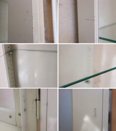 村中医療器 Muranaka プラム 器械戸棚 ケビント ドクターキャビネット スリムキャビネット キュリオケース スチール製 ガラス棚板 インダストリアル ホワイト 定価12万円 ◎