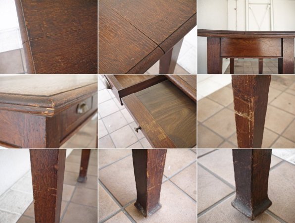 UKビンテージ UK Vintage オーク材 デスク 1ドロワー ワークテーブル 店舗什器 英国家具◇