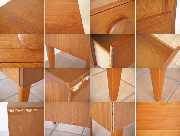 デンマークビンテージ Danish Vintage チーク材 4ドロワー チェスト 立脚 北欧ビンテージ 北欧家具 ◇