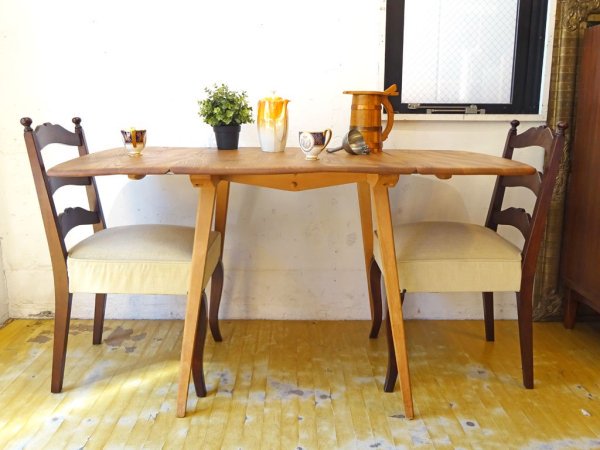 アーコール Ercol ドロップリーフテーブル ダイニングテーブル エルム材×ビーチ材 伸長式 W64~100~138cm UKビンテージ 英国 アンティーク ★