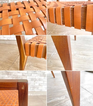 スティコッティ STICOTTI マテーラ MATERA ラウンジチェア イペ材 本革 レザー 編み込み Alejandro Sticotti コンランショップ購入品 ●