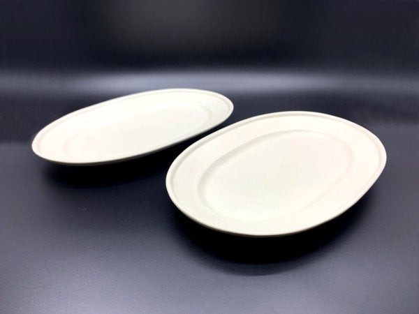 照井壮 So Terui オーバルプレート デルフトオーバル皿 浅 W30.5cm 磁器 マットホワイト 陶芸家 現代作家 B ●