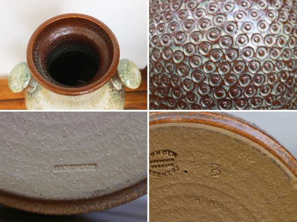 スーホルム soholm stentoj ビンテージ フラワーベース handmade 1960 Einar Johansen 花瓶 花器 高さ39cm 参考価格18万円 デンマーク 北欧雑貨 ◎