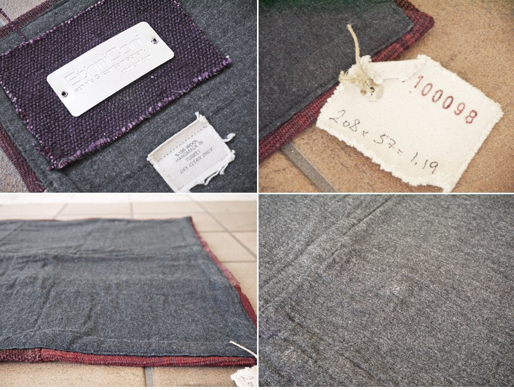 エスニコン EthniCon ビンテージ トルコ絨毯 パッチワーク キッチンマット 208×58cm ウール100% コンランショップ取扱 ◇