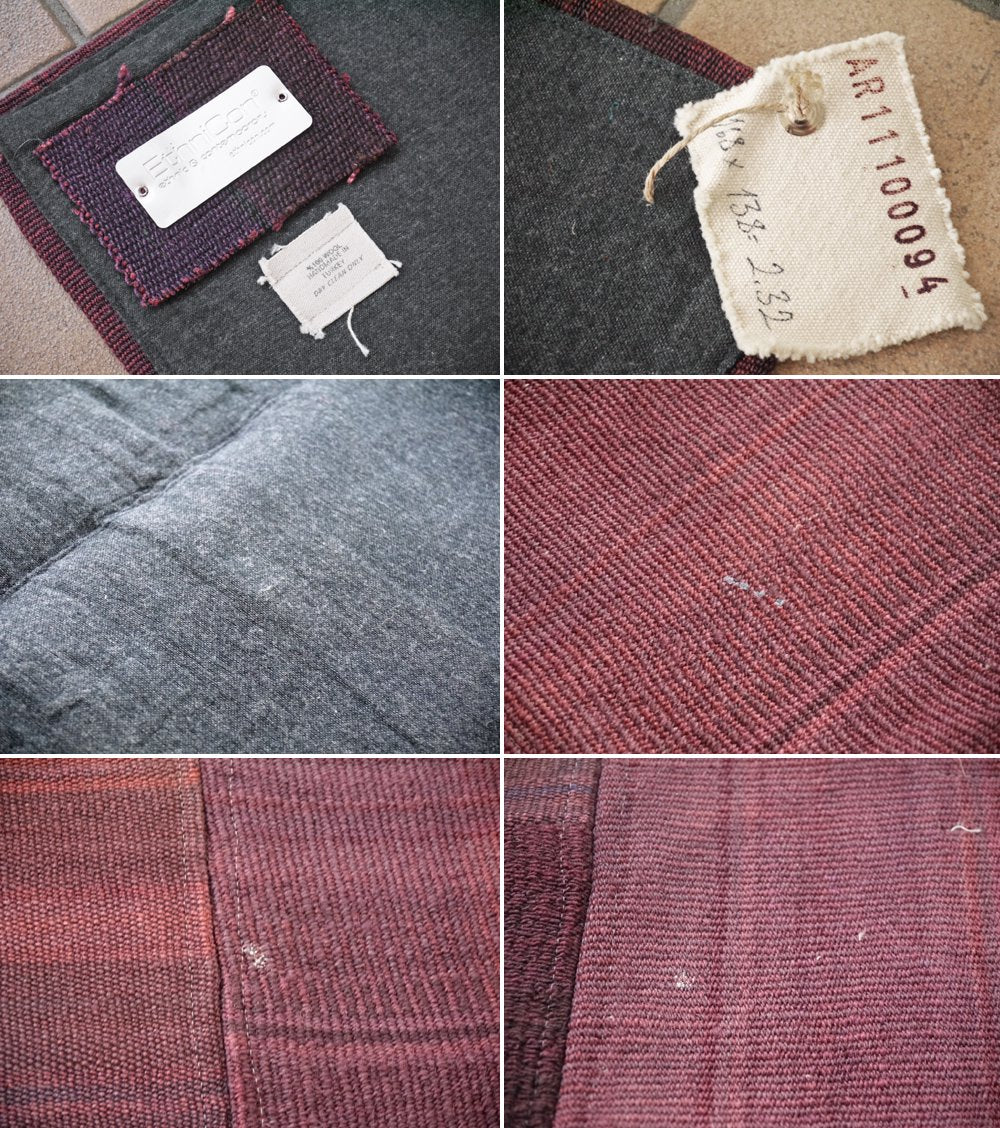 エスニコン EthniCon ビンテージ トルコ絨毯 パッチワーク ラグマット 168×138cm ウール100% コンランショップ取扱 ◇