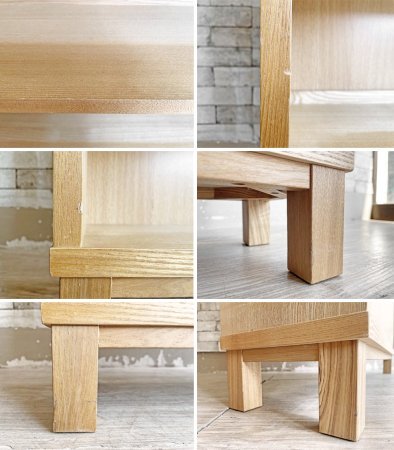 無印良品 MUJI タモ材 組み合わせて使える木製収納 ミドルタイプ D21cm 棚板6枚 ブックシェルフ 廃番 ●