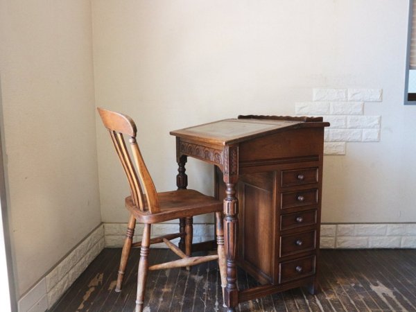 JAYCEE FURNITURE ダベンポート デスク オーク材 ビンテージ ライティングビューロー 英国 ◎