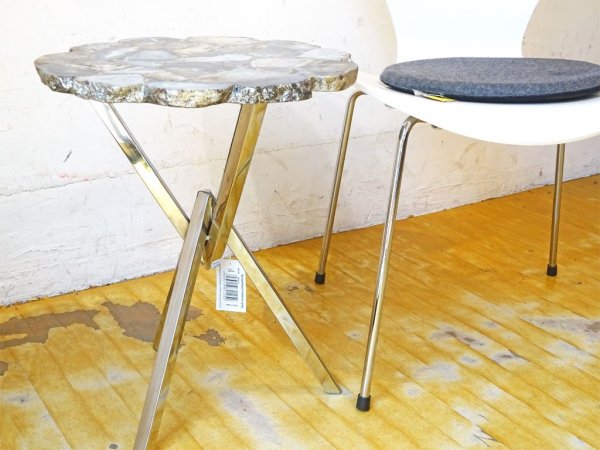 カレ KARE トレジャリーグレイ サイドテーブル Treasury Grey Side table 天然めのう石 agate ドイツ Germany 廃盤 ★