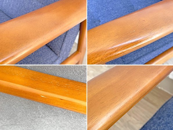 カリモク60 karimoku60 Kチェア 2シーター ソファ タープブルー 60's レトロモダン ジャパンミッドセンチュリー ●