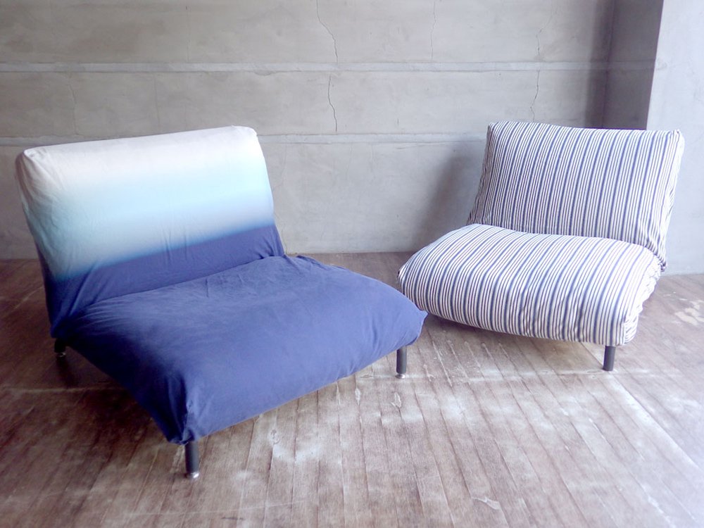 ジャーナルスタンダードファニチャー journal standard furniture ロデ RODEZ カバーリング リクライニングソファ 1人掛け ストライプ グライズ欠品 現状品 ♪