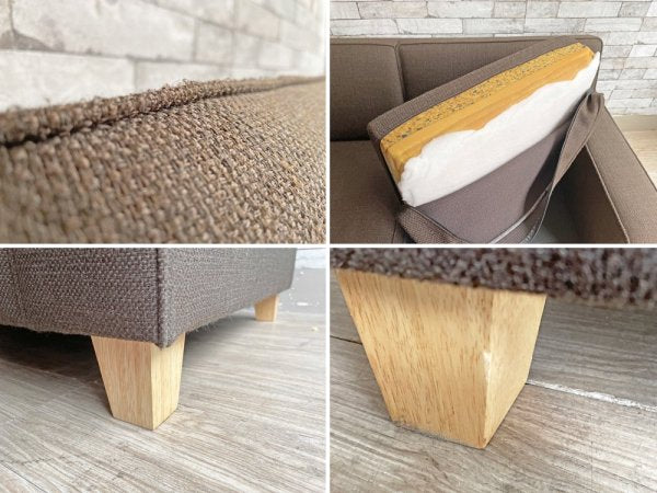 ナチュラルスタイル Natural Style 2シーターソファ ファブリック チャコールカラー W158cm オーダーメイド品 シンプルデザイン ●