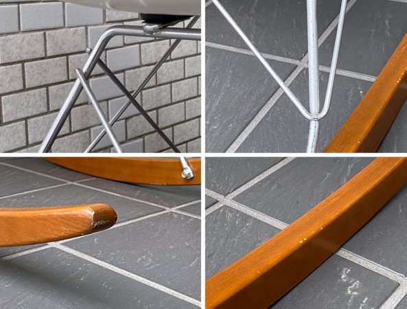 ハーマンミラー Herman Miller アームシェルチェア 現行FRP製 アプホルスター イエロー ファブリック ロッカーベース C&Rイームズ ■