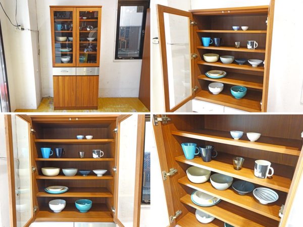 ウニコ unico ストラーダ STRADA カップボード 食器棚 アッシュ材×ステンレス 希少 廃盤モデル ★