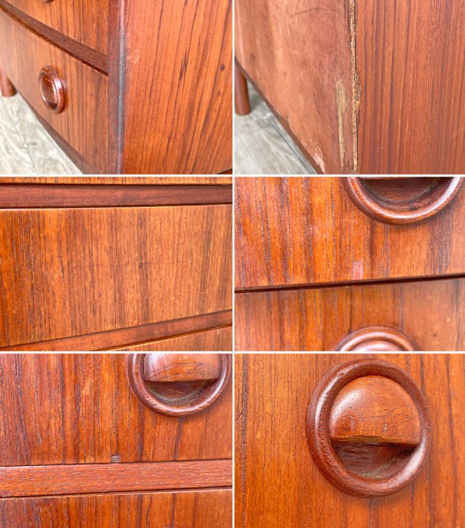 カイ・クリスチャンセン Kai Kristiansen チーク材 スモールキャビネット 抽斗5杯 デンマークビンテージ 北欧家具 ●