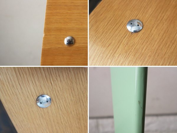 ジャン プルーヴェ Jean Prouve スタンダードチェア Standard chair リプロダクト オーク × グリーン B ◎