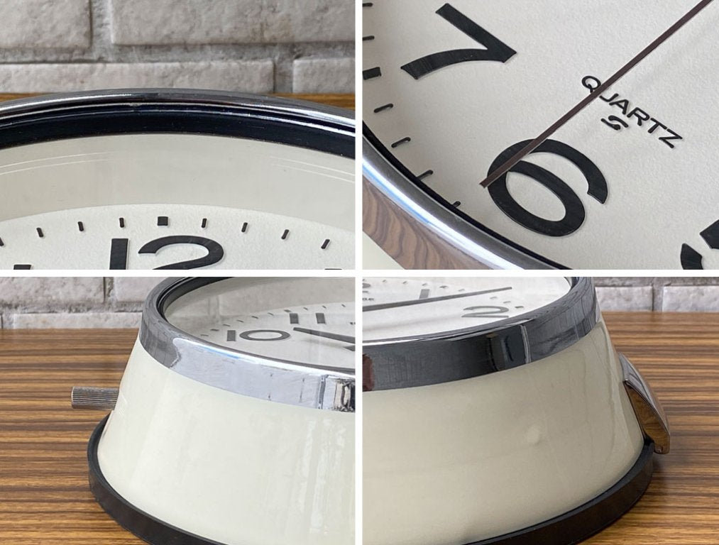 パシフィックファニチャーサービス P.F.S セイコー SEIKO ウォールクロック アイボリー 壁掛け時計 バス時計 船舶時計 レトロ スイープセコンド ■
