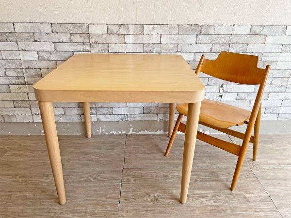 無印良品 MUJI × トーネット THONET ダイニングテーブル S ブナ材 スクエア W80 ナチュラルスタイル ドイツ ●