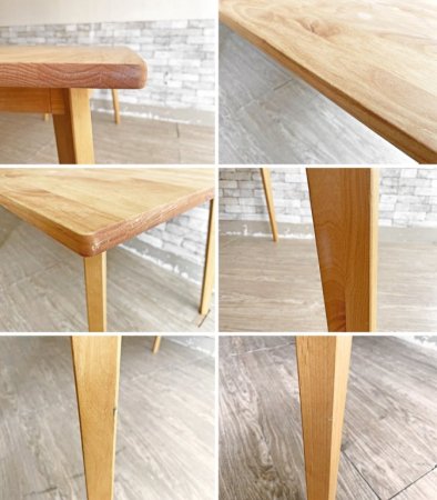 モモナチュラル Momo Natural ヴィボ vibo ダイニングテーブル アルダー材 W145cm ナチュラル 定価¥69,000- ●
