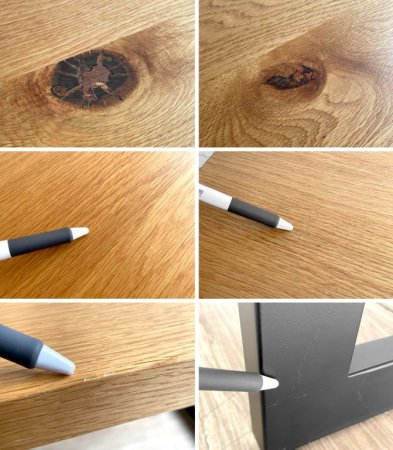 カーフ karf ノット Knot ダイニングテーブル オーク無垢集成材 スチール W160 ウレタン塗装仕上げ インダストリアル 定価¥168,500- ●
