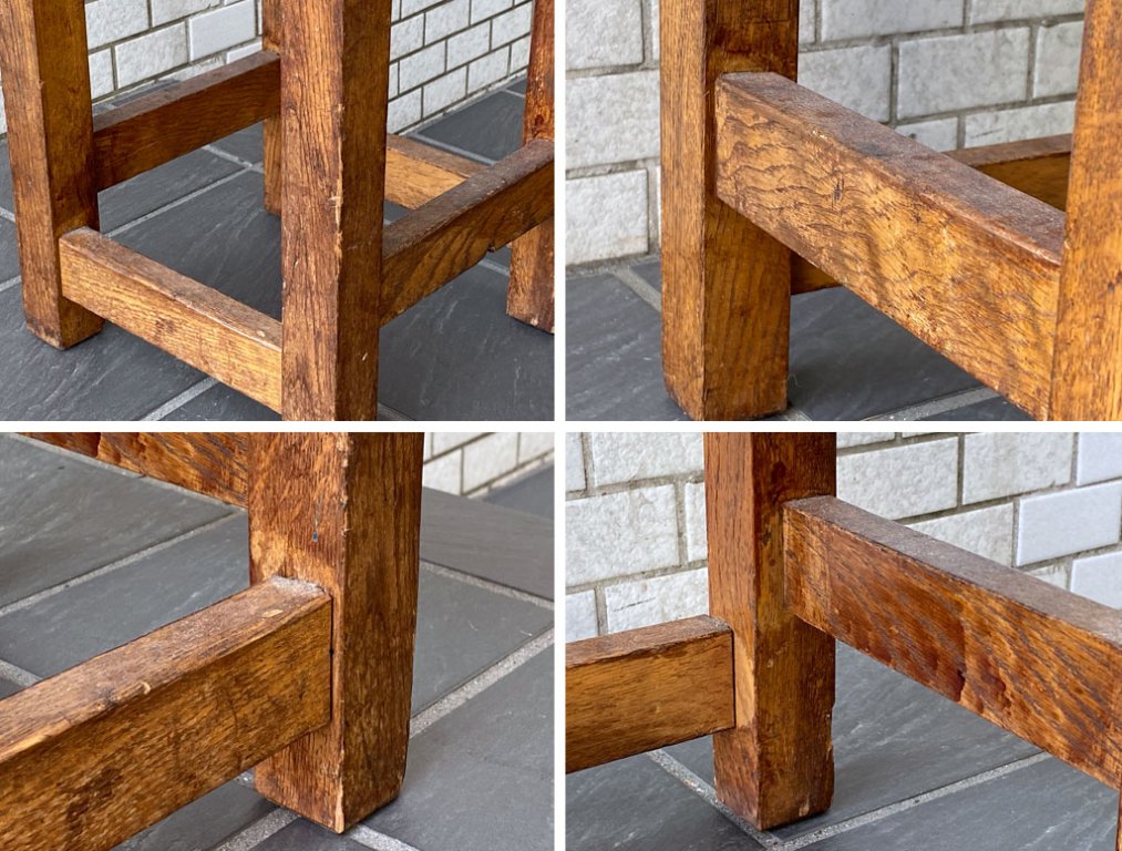 ジャパンビンテージ Japan Vintage 木味 木製 スツール 図工椅子 学校椅子 昭和レトロ 和家具 古家具 ■