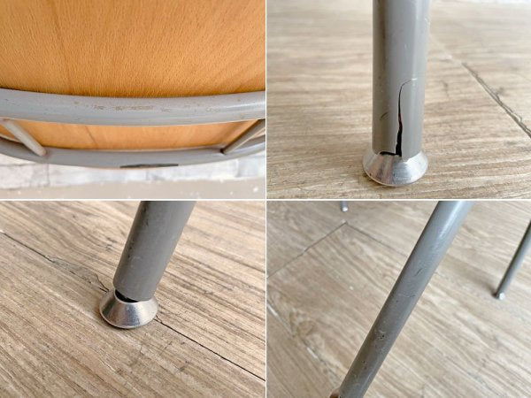 オカムラ 岡村製作所 OKAMURA カステリ CASTELLI DSC106 スタッキングチェア ミーティングチェア プライウッド ビンテージ ●