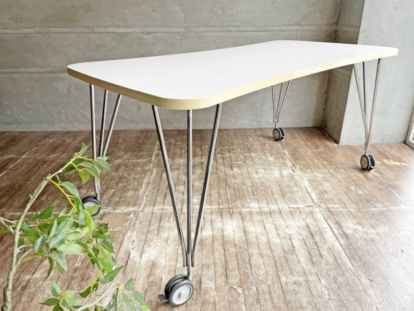 カルテル Kartell マックステーブル MAX TABLE ホワイト ミーティングテーブル キャスター付 フェルーチョ・ラヴィアーニ Ferruccio Laviani イタリア 現状品 ♪