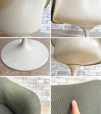 ノル Knoll チューリップ アームチェア エーロ・サーリネン Eero Saarinen FRP ファブリック張込み スペースエイジ ビンテージ ミッドセンチュリー ●