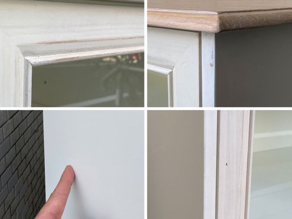ビーカンパニー B-COMPANY シャビーキャビネット Shabby CABINET アンティークスタイル ガラスキャビネット ホワイトペイント ■