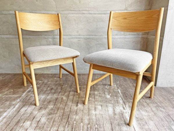 ウニコ unico シグネ SIGNE ダイニングチェア グレー ファブリック アッシュ材 ナチュラル 定価¥21,780- A ♪